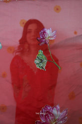 Kamal Red Organza Silk Dupatta